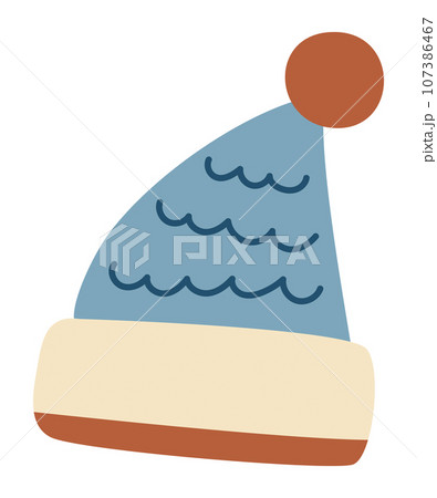 ニット帽の手書きベクターイラスト/冬・クリスマス/ライフスタイル・ファッション ニット帽の手書きベクターイラスト/冬・クリスマス/ライフスタイル・ファッション 107386467