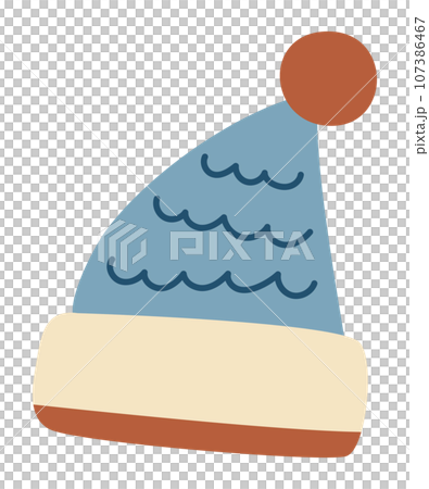 ニット帽の手書きベクターイラスト/冬・クリスマス/ライフスタイル・ファッション ニット帽の手書きベクターイラスト/冬・クリスマス/ライフスタイル・ファッション 107386467