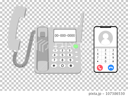 固定電話とスマートフォンで電話をかける 107386530