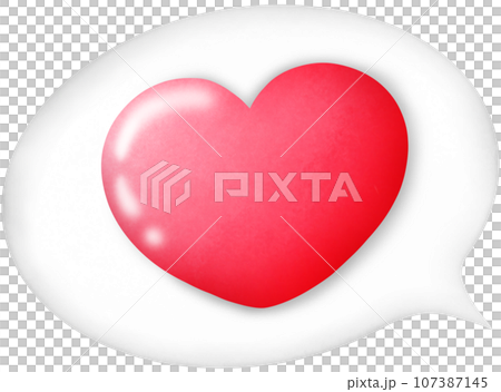 red heart on white 107387145