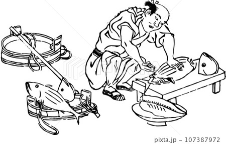 行商の魚売り 107387972