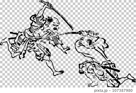 切りあう武士たちのイラスト素材 [107387980] - PIXTA