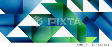 Captivating vector abstraction. Triangles interlock in mesmerizing dance, crafting dynamic geometric backdrop. Fusion of shapes and angles creates artful symphony of modern design Captivating vector abstraction. Triangles interlock in mesmerizing dance, crafting dynamic geometric backdrop. Fusion of shapes and angles creates artful symphony of modern design 107388194
