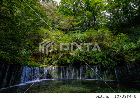 長野県北佐久郡軽井沢町の白糸の滝 長野県北佐久郡軽井沢町の白糸の滝 107388449