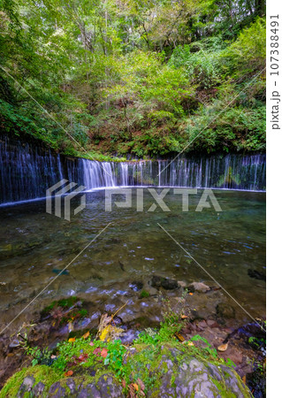 長野県北佐久郡軽井沢町の白糸の滝 長野県北佐久郡軽井沢町の白糸の滝 107388491