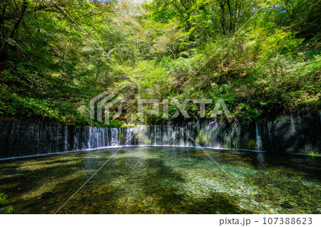 長野県軽井沢町の白糸の滝 長野県軽井沢町の白糸の滝 107388623