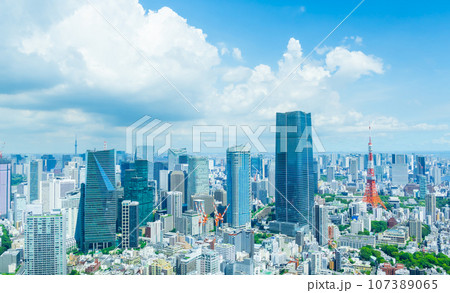 東京　2023夏　大都会超高層ビル群 107389065