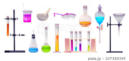 Chemical laboratory equipment set 107389395