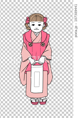 七五三　和装の子どもイラスト 107389441