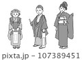 七五三　和装の子どもイラスト 107389451