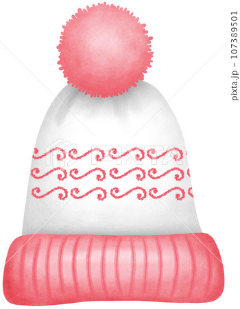 watercolor cute winter knit hat 107389501