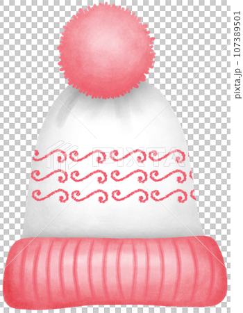 watercolor cute winter knit hat 107389501