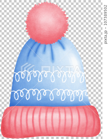 watercolor cute winter knit hat 107389502