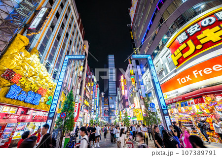 新宿歌舞伎町 歓楽街 ゴジラロード 新宿歌舞伎町 歓楽街 ゴジラロード 107389791