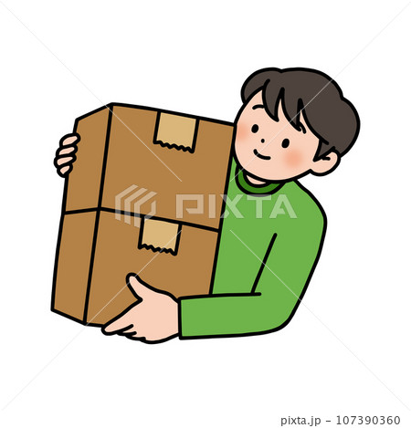 荷物を運ぶ男性 107390360