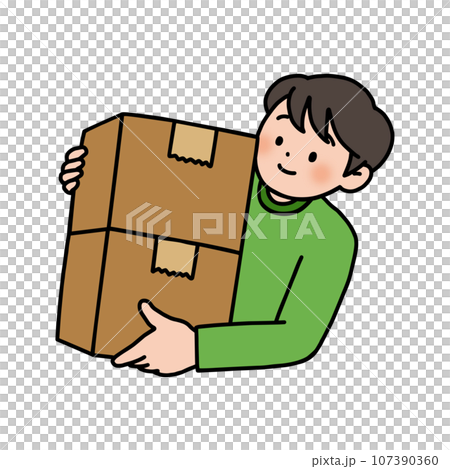 荷物を運ぶ男性 107390360