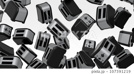 Many of flying toaster for making toast bread...のイラスト素材 [107391219] - PIXTA