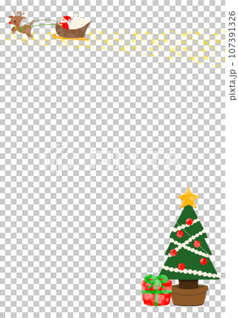 Cute Christmas frame illustration background material [Vertical] [A4] 107391326
