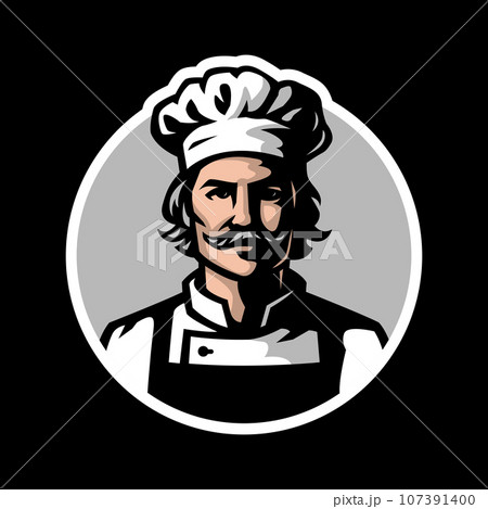 Chef in headdress. Logo, emblem. 107391400