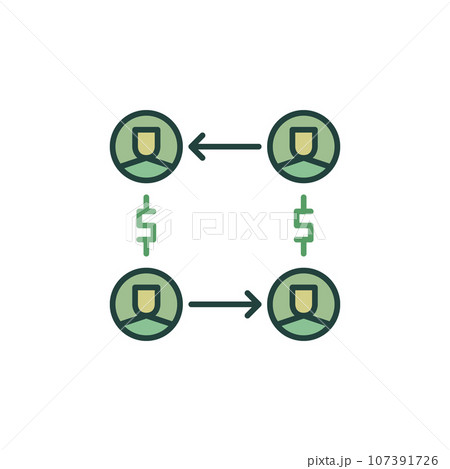 Corruption colored icon. People with Dollar Signs vector symbol 107391726