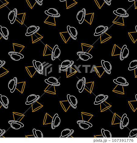 Flying Disc vector UFO concept line seamless background or pattern 107391776