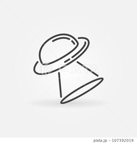 UFO Alien Spaceship vector concept outline icon...のイラスト素材 [107392019 ...