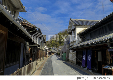 早春のたけはら町並み保存地区 歴史的建造物の町並み 早春のたけはら町並み保存地区 歴史的建造物の町並み 107392675