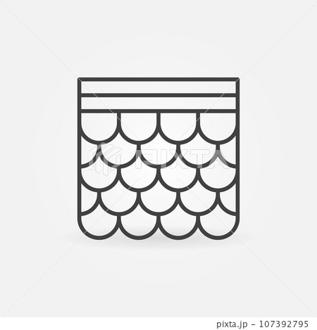 Soft Roof vector concept thin line icon or sign 107392795