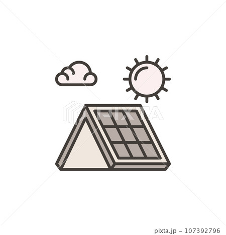 Solar Panel on Roof vector concept colored icon Solar Panel on Roof vector concept colored icon 107392796
