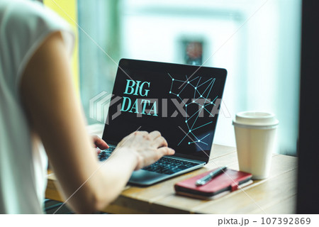 パソコンを操作する女性 107392869