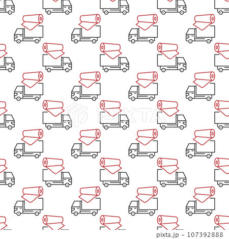 Truck and Red Vinyl Film seamless background. Vector Vehicle Wrapping pattern 107392888