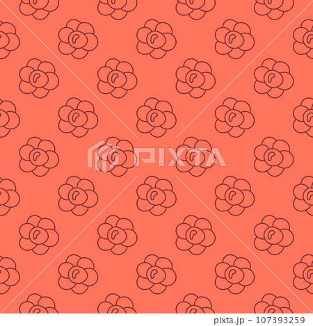 Bacteria vector Biology concept red thin line seamless pattern 107393259