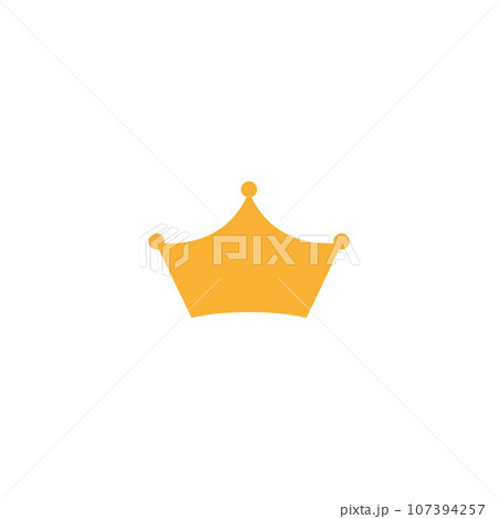 Flat crown king vector icon. Queen princess design crown gold royal corona. 107394257