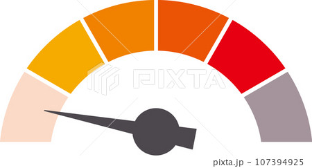 シンプルな赤色のメーターマーク シンプルな赤色のメーターマーク 107394925