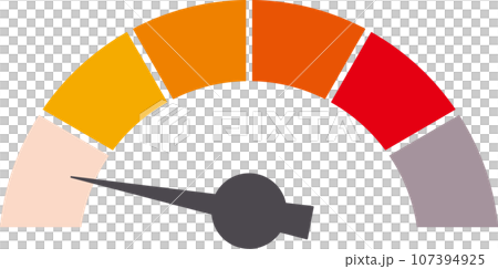 シンプルな赤色のメーターマーク シンプルな赤色のメーターマーク 107394925