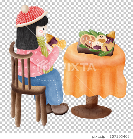 woman with sweet potato woman with sweet potato 107395405