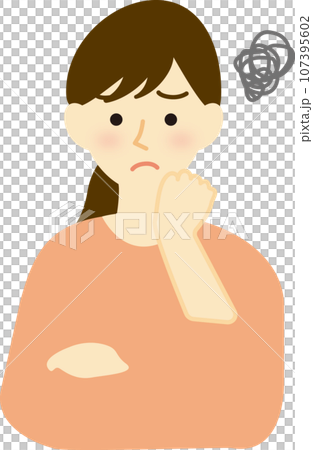 A worried woman with a troubled face A worried woman with a troubled face 107395602