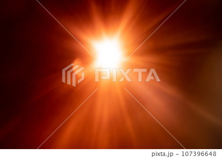 Abstract Natural Sun flare on the black 107396648