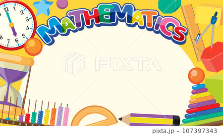 Mathematics Border Background: Vector Cartoon Illustration Style 107397343