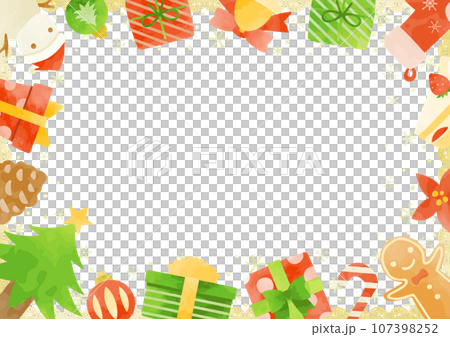 ほんわか可愛いクリスマスのフレーム 107398252