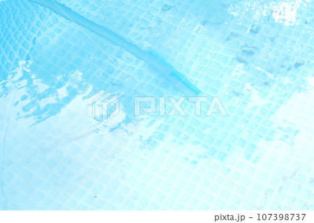 framed pool brushing on sunny. Contaminated pool cleaning concept 107398737