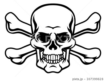 Skull And Crossbones Pirate Grim Reaper Cartoonのイラスト素材 
