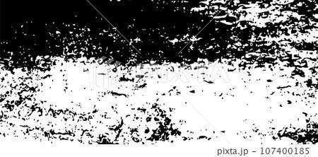 Grunge overlay splattered paint, textured corners, and dirty edges, vintage stamp look. Flat vector illustration isolated on white background. 107400185