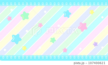 キャンディカラーポップな星柄背景素材 107400621