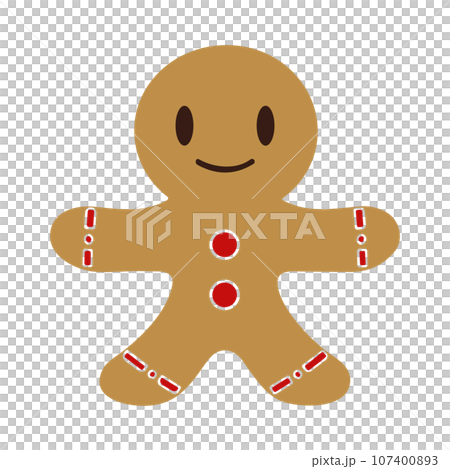 Gingerman cookies, cookie dolls, Christmas decoration materials, vector 107400893