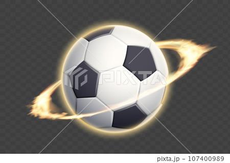 Vector soccer ball with a fire ring around 107400989