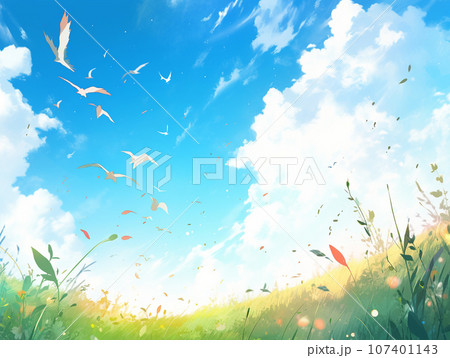 青空に舞う鳥と 107401143