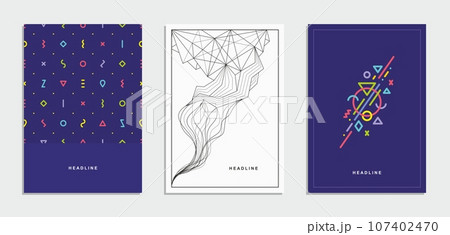 Abstract geometric technological company brochure. Vector business flyer. Abstract geometric technological company brochure. Vector business flyer. 107402470