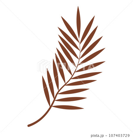 Decorative boho twig. Abstract geometric element. Botanical symbol. 107403729