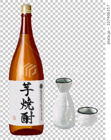 芋焼酎（芋絵なし）酒器付き 107406357